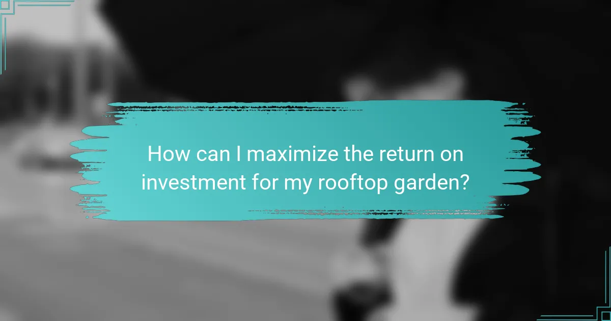 How can I maximize the return on investment for my rooftop garden?