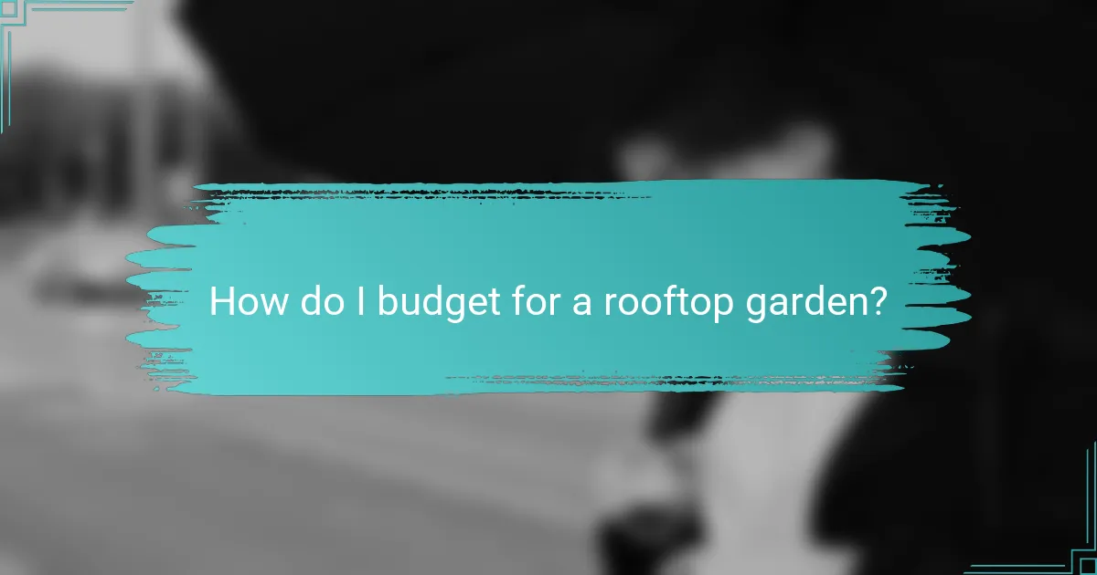 How do I budget for a rooftop garden?