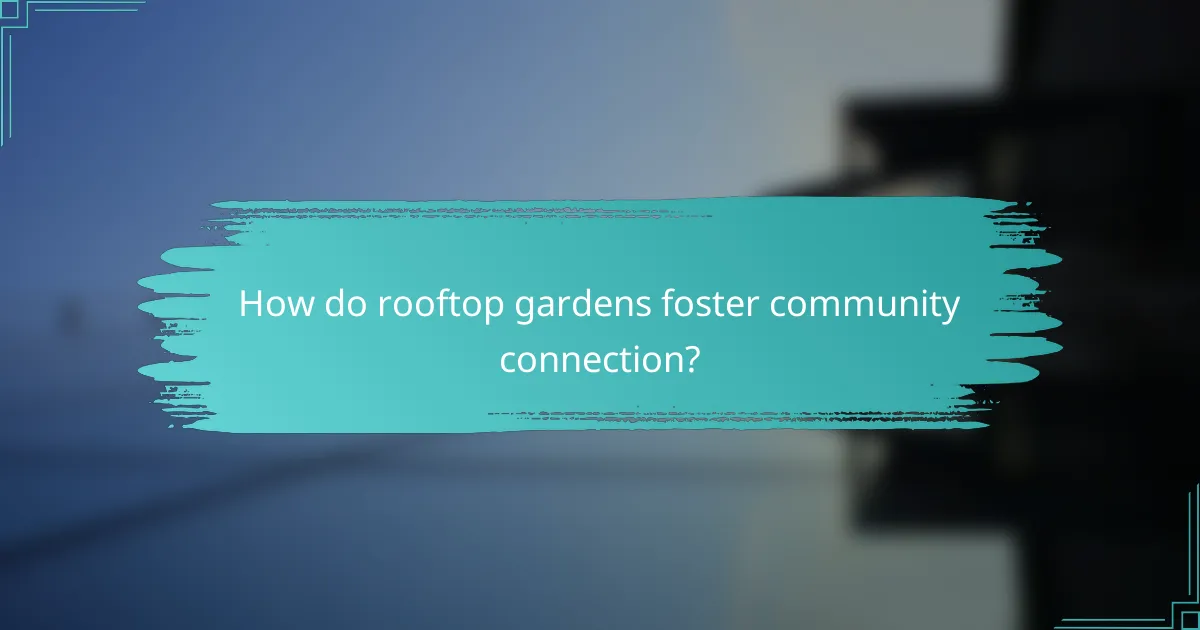 How do rooftop gardens foster community connection?