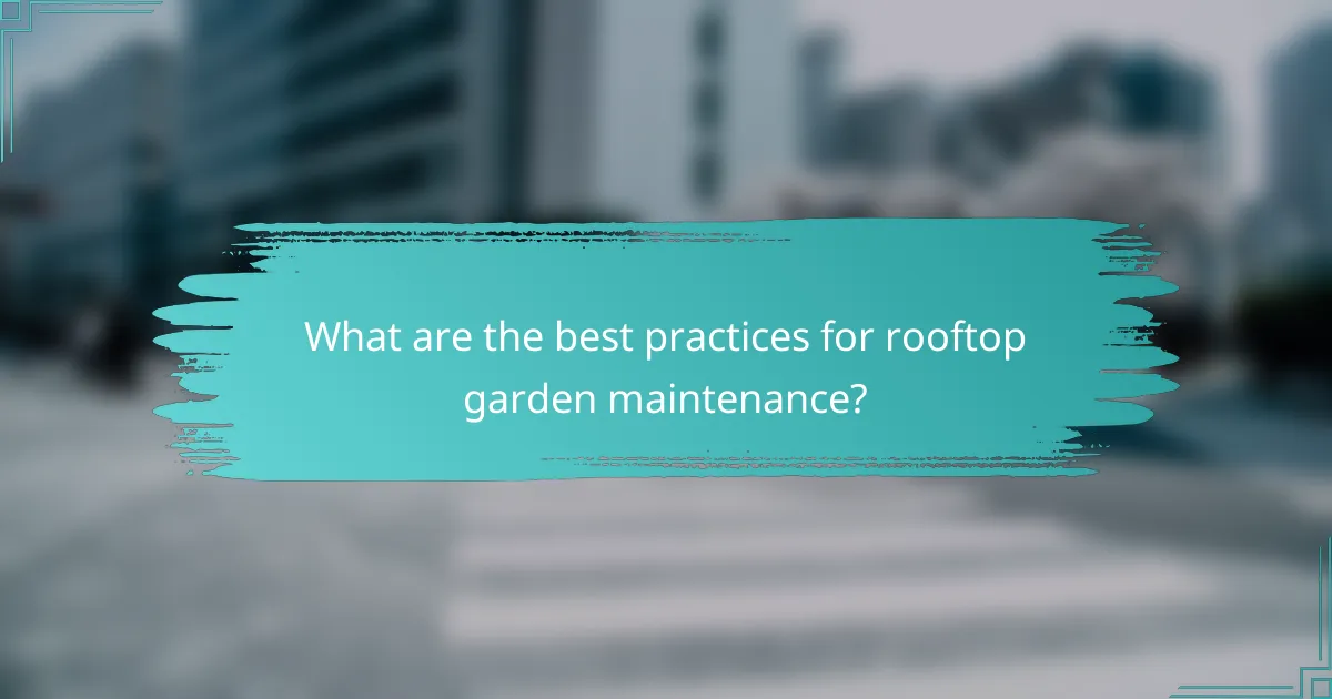 What are the best practices for rooftop garden maintenance?